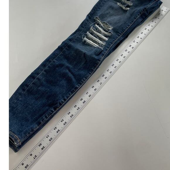 Frame Denim Jeans Womens 25 Distressed Sunset Grove Blue Ripped Le Skinny Cotton - Picture 8 of 10